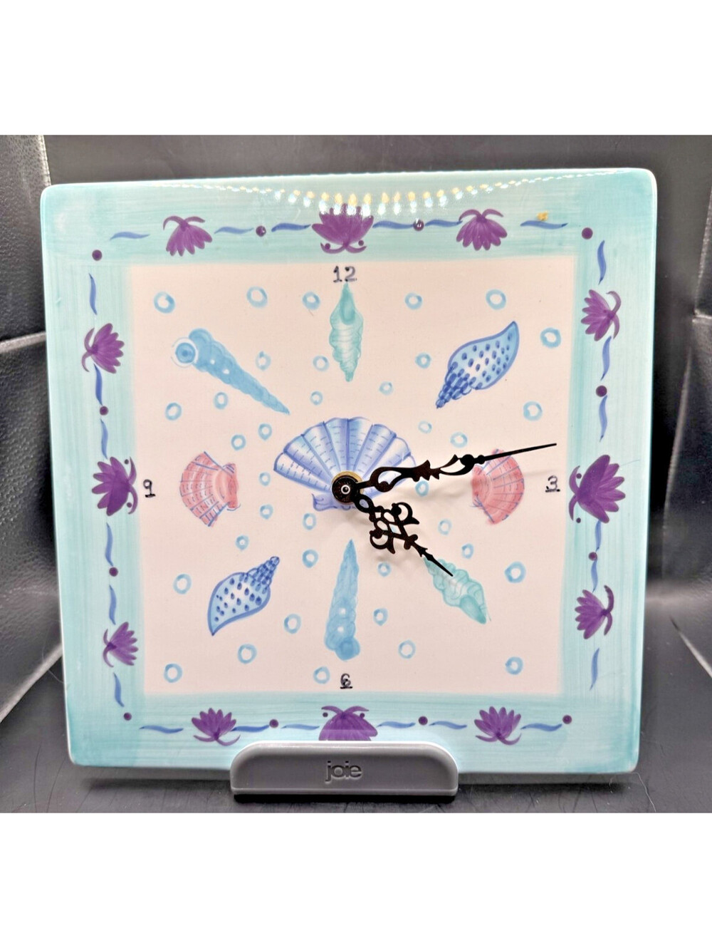 Hand Painted Ceramic Seashell Wall Clock Coastal Beach Cottage Decor Working